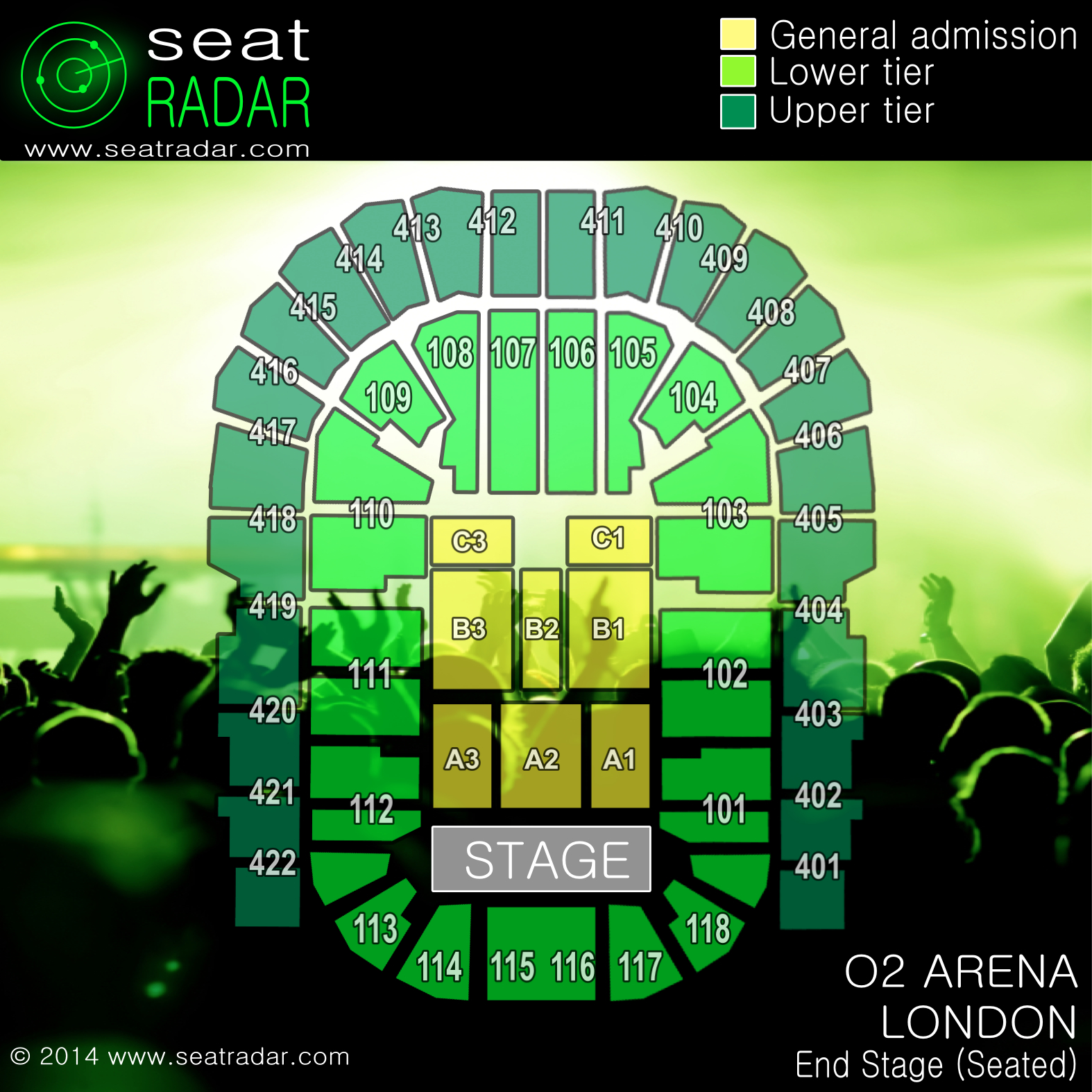 O2 Arena, London - End Stage (Seated)