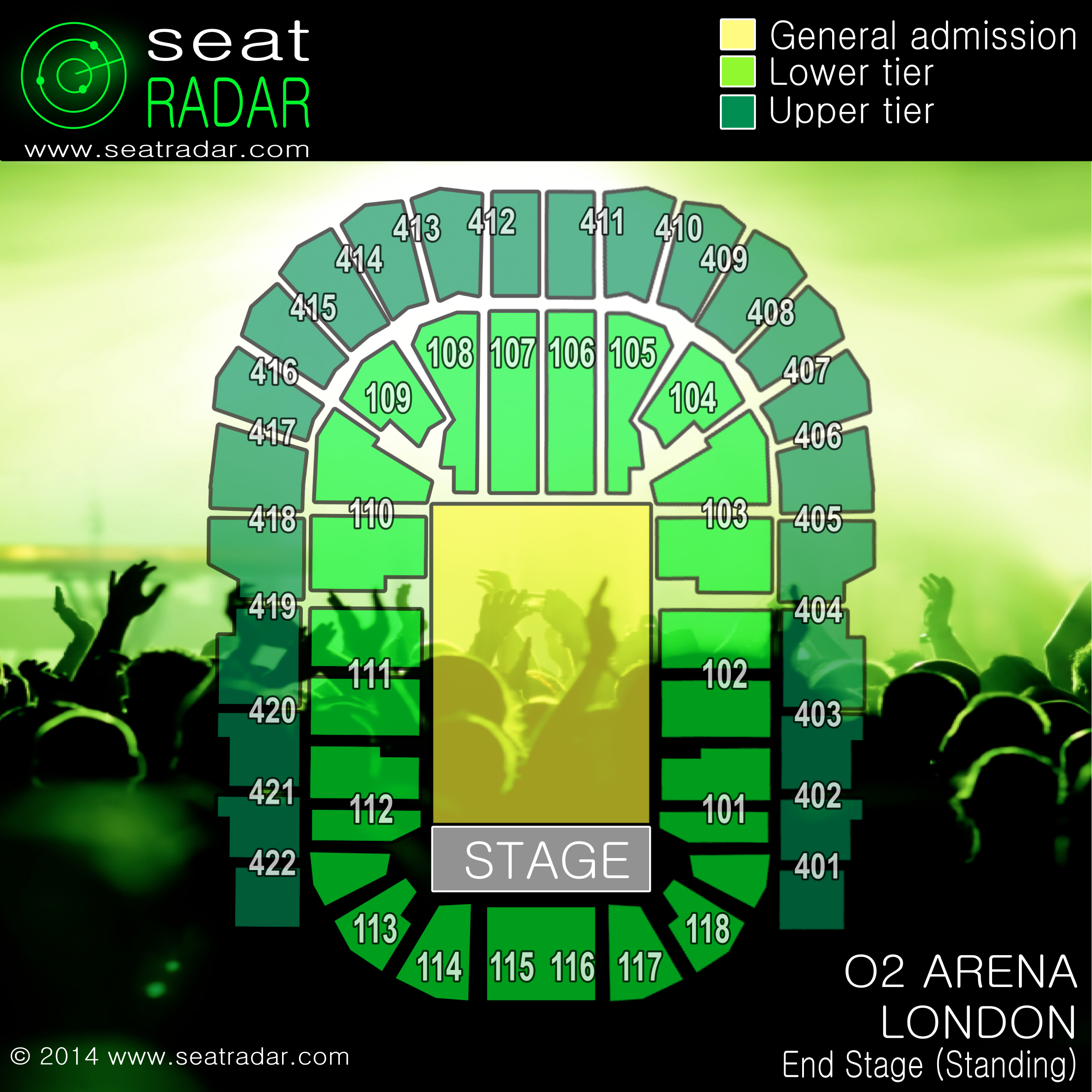 O2 Arena, London - End Stage (Standing)