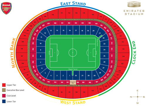 Emirates (Arsenal) Seating Plan (from Arsenal)
