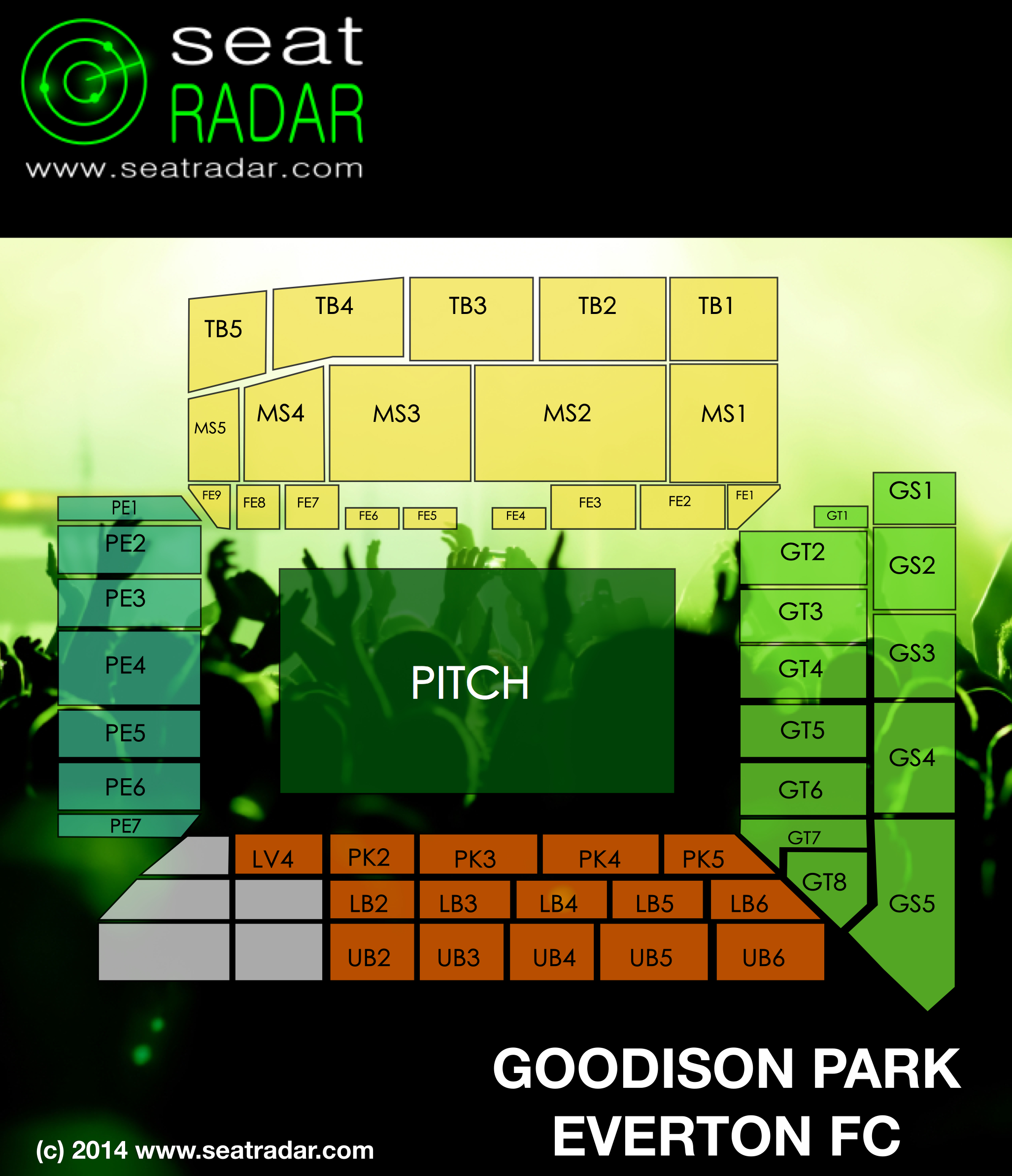 Goodison Park (Everton) Seating Plan