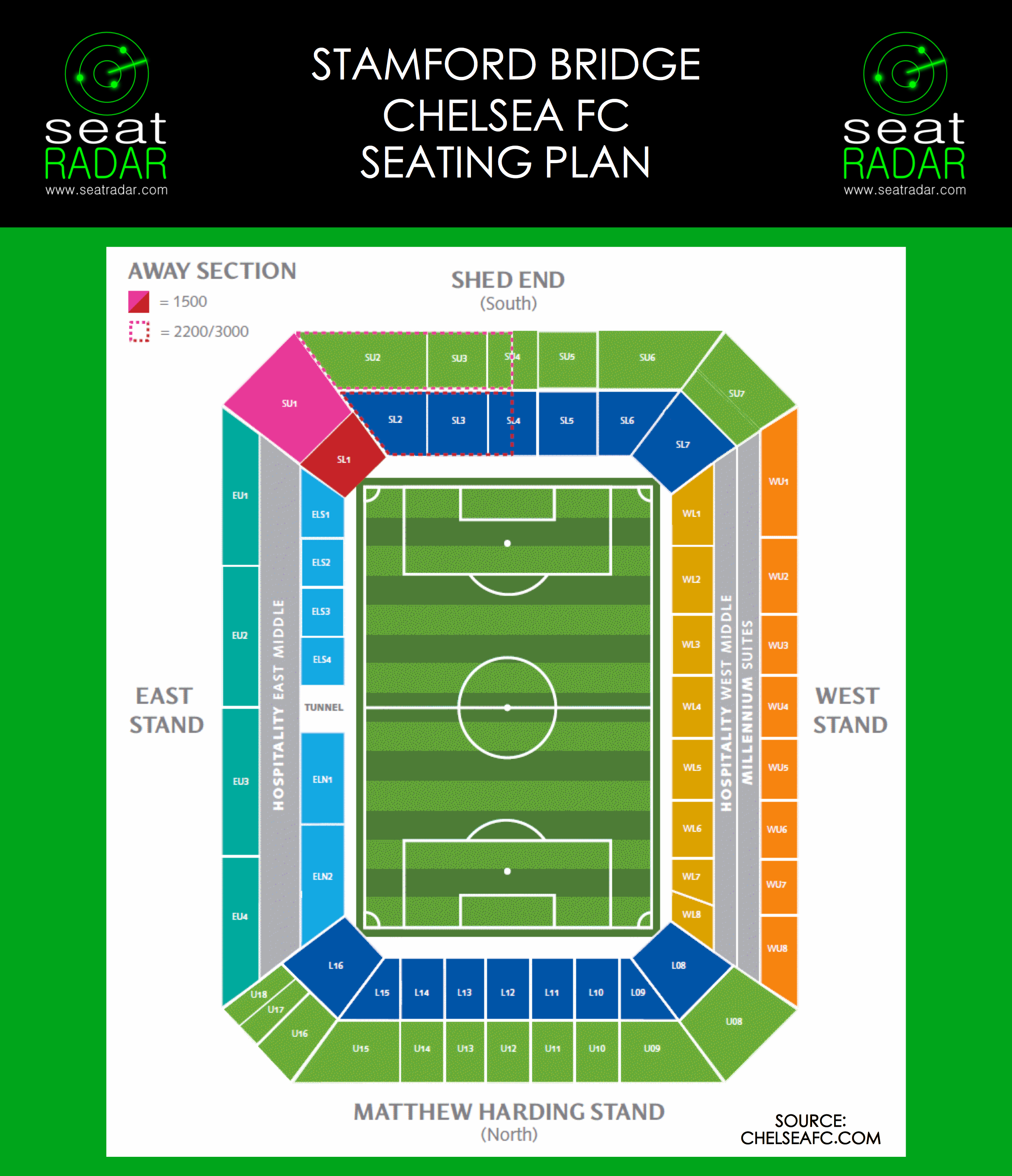 Stamford Bridge Seating Plan (Temporary)